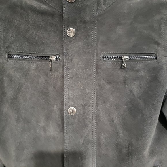 Urban Republic Gray Charcoal 100% Genuine Leather Moto Jacket Size Medium - Picture 5 of 15